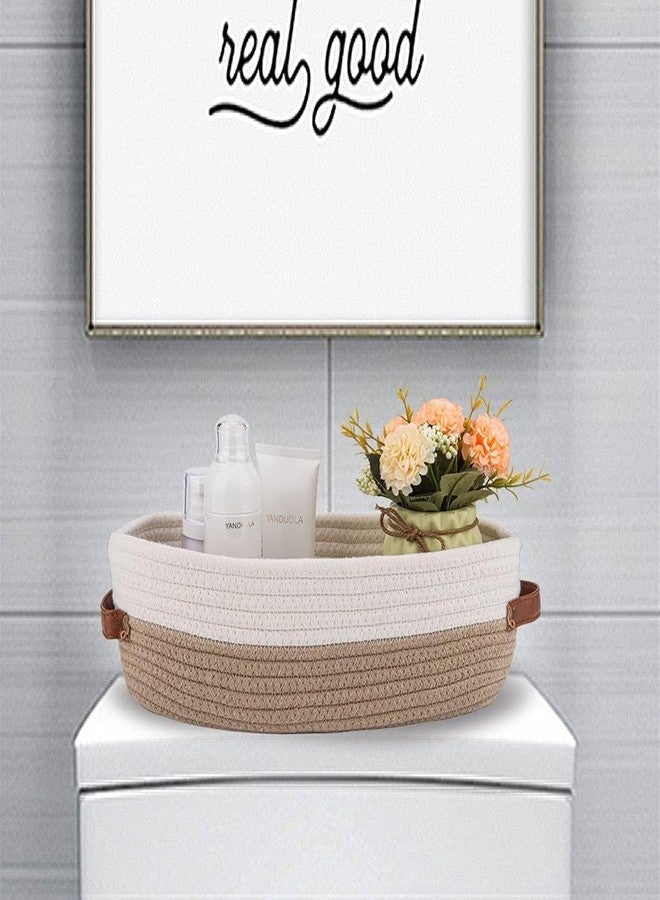 Brishtl Rope Basket, Woven Rope Baskets For Storage, Baskets For Gifts Empty, Small Rope Basket For Organizing, Nursery Rope Basket, Cotton Rope Basket (Design-3, Set Of 1) - Image 2