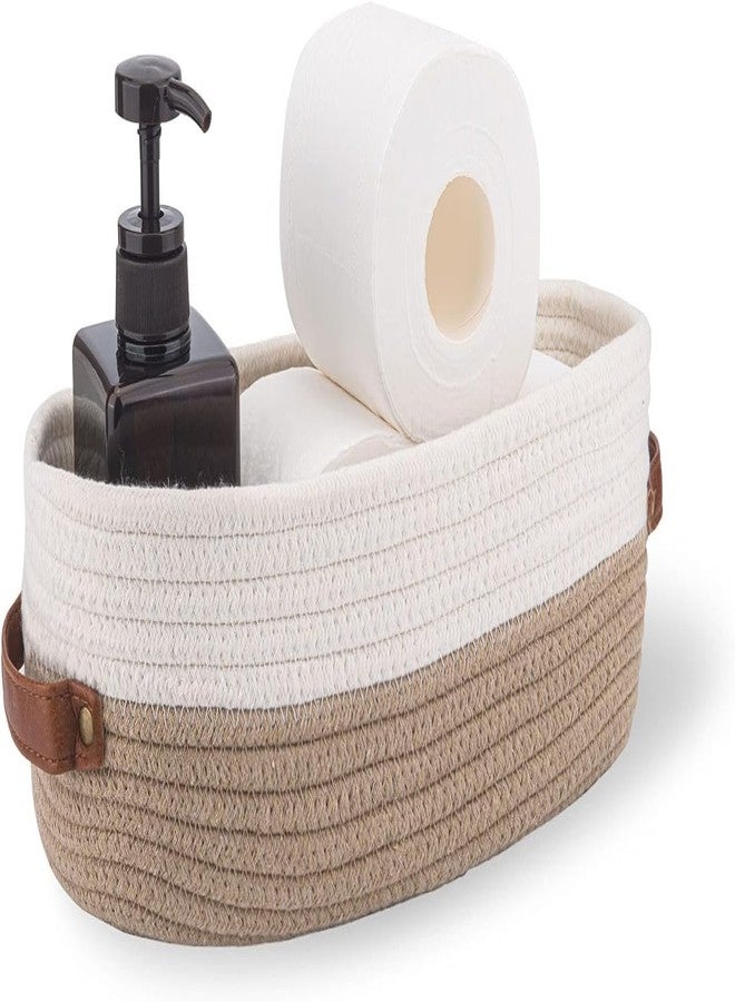 Brishtl Rope Basket, Woven Rope Baskets For Storage, Baskets For Gifts Empty, Small Rope Basket For Organizing, Nursery Rope Basket, Cotton Rope Basket (Design-3, Set Of 1) - Image 1