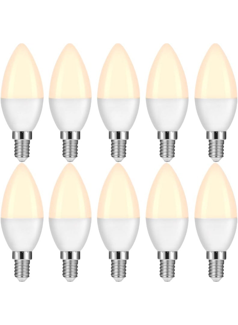 Fixer LED Candelabra Light Bulbs, Warm White 3000K, E14 Base, 7W Candle Light Bulbs, Non-Dimmable, 220V, 10 Pack - Image 1