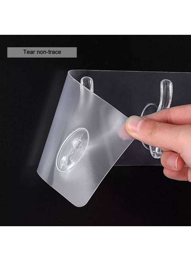 Transparent silicone hanger with 6 double hooks (12 hangings) – strong, drill-free installation for easy kitchen and bathroom organization. - Image 5