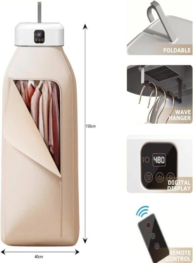 SUKILO Portable Electric Clothes Dryer with Digital Display, UV Drying, Foldable Fabric, 600W Fast Dry, Remote Control, 2 Speed, Lightweight, Ideal for Travel, Home & Small Spaces  - Image 4