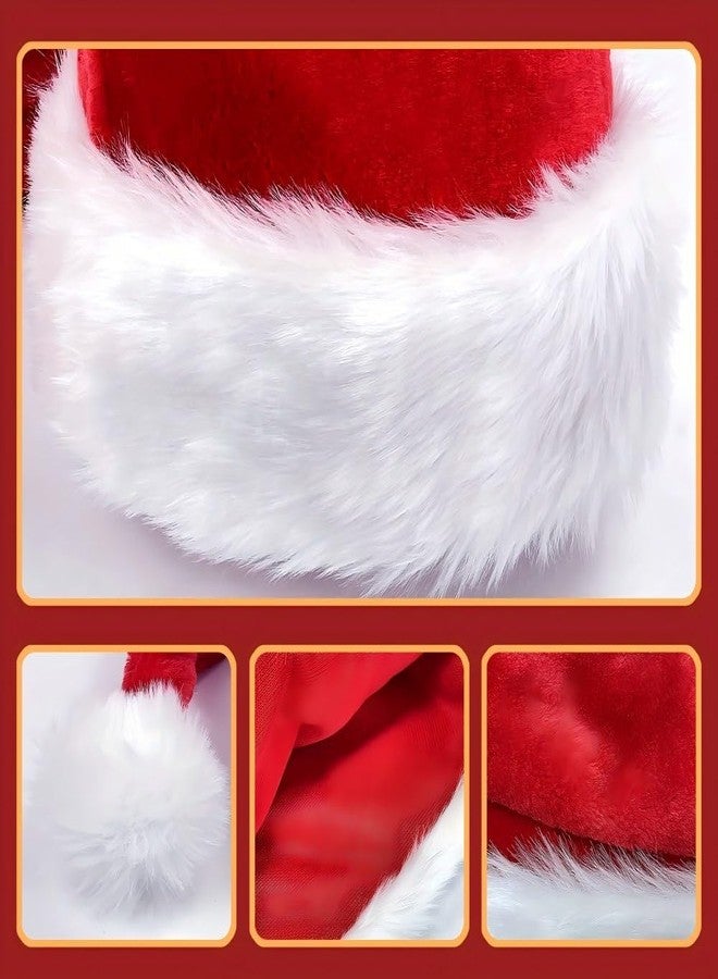 Lumadecor Long Santa Hat for Adults, Velvet Plush Christmas Hat for Xmas New Year Party, Festive Decorations & Supplies (Red) - Image 3