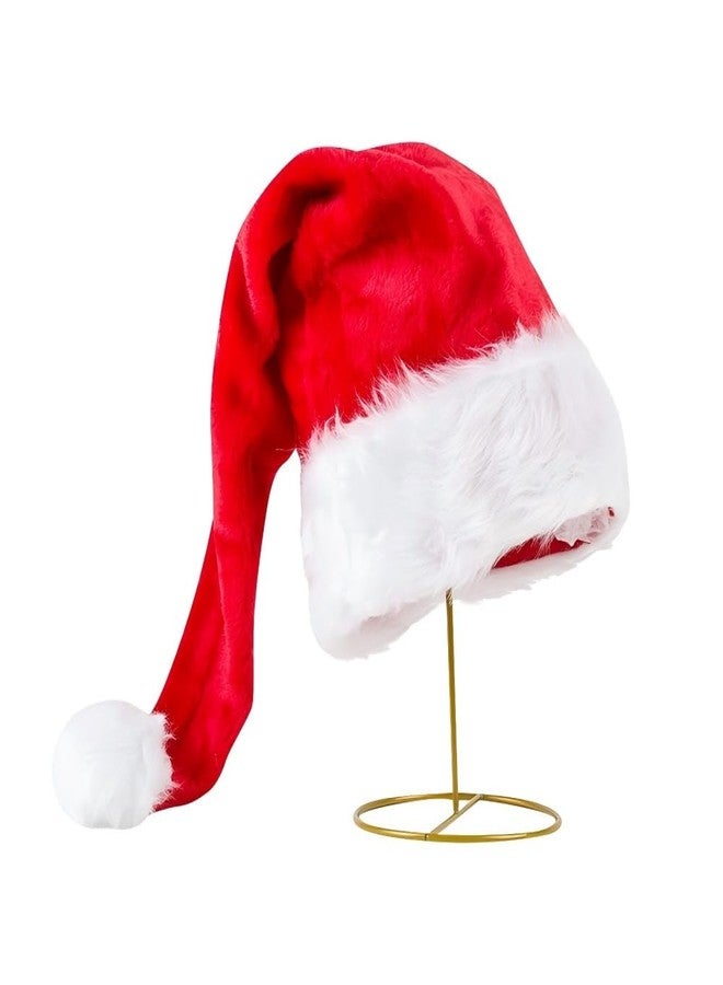 Lumadecor Long Santa Hat for Adults, Velvet Plush Christmas Hat for Xmas New Year Party, Festive Decorations & Supplies (Red) - Image 2