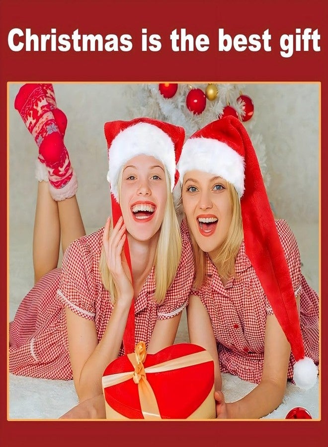 Lumadecor Long Santa Hat for Adults, Velvet Plush Christmas Hat for Xmas New Year Party, Festive Decorations & Supplies (Red) - Image 5