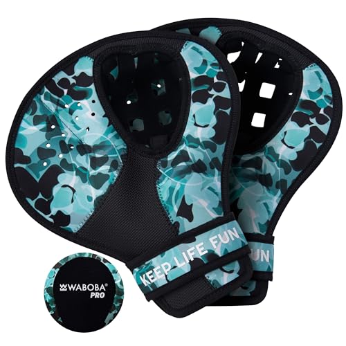 Waboba Catch Water Gloves Pro Water Bouncing Ball Set - for Beach Games & Swimming Pool Toys – 2 Baseball Style Mitts for Catching Water Balls – One Size Ambidextrous Design, Black - Image 1