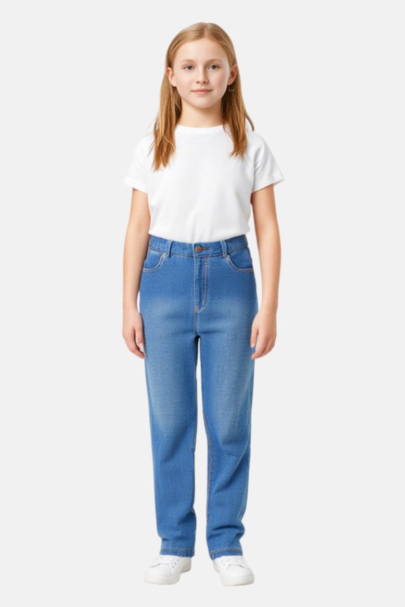 DeFacto جينز مرن للبنات، أزرق فاتح - Image 1
