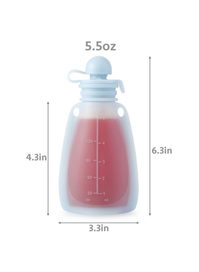 PandaEar Reusable Silicone Baby Food Pouches, 7 Pack Squeeze Pouches for Toddler Kids, BPA-Free Silicone Refillable Baby Food Storage, 5.5 oz /150 ml - Image 2