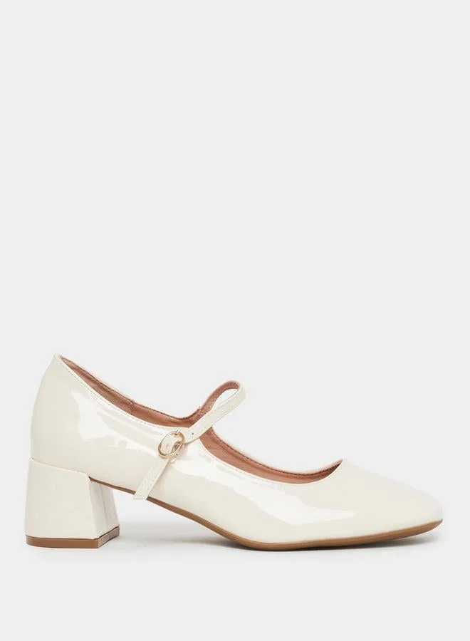 Off White Patent Mary Jane Shoes