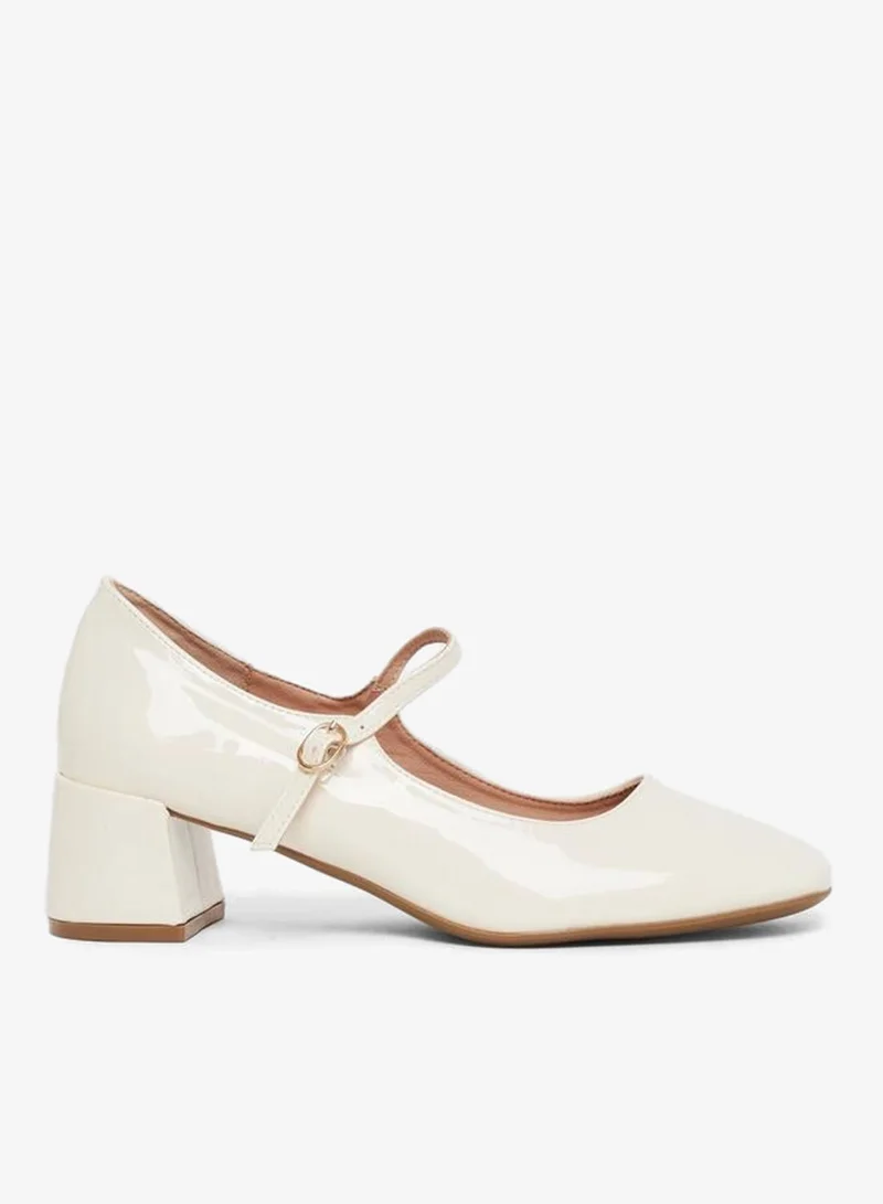 Off White Patent Mary Jane Shoes