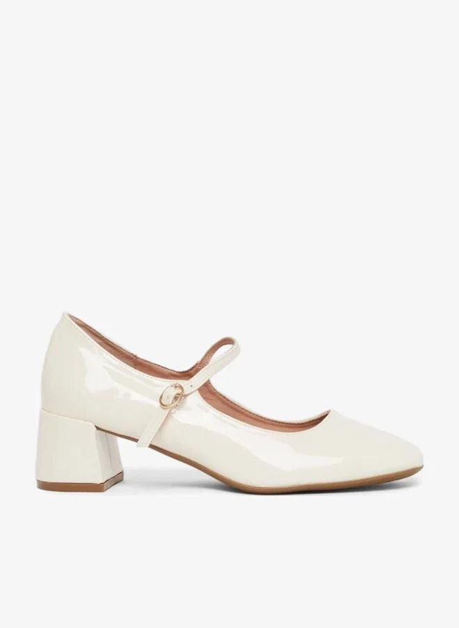 Styli Off White Patent Mary Jane Shoes
