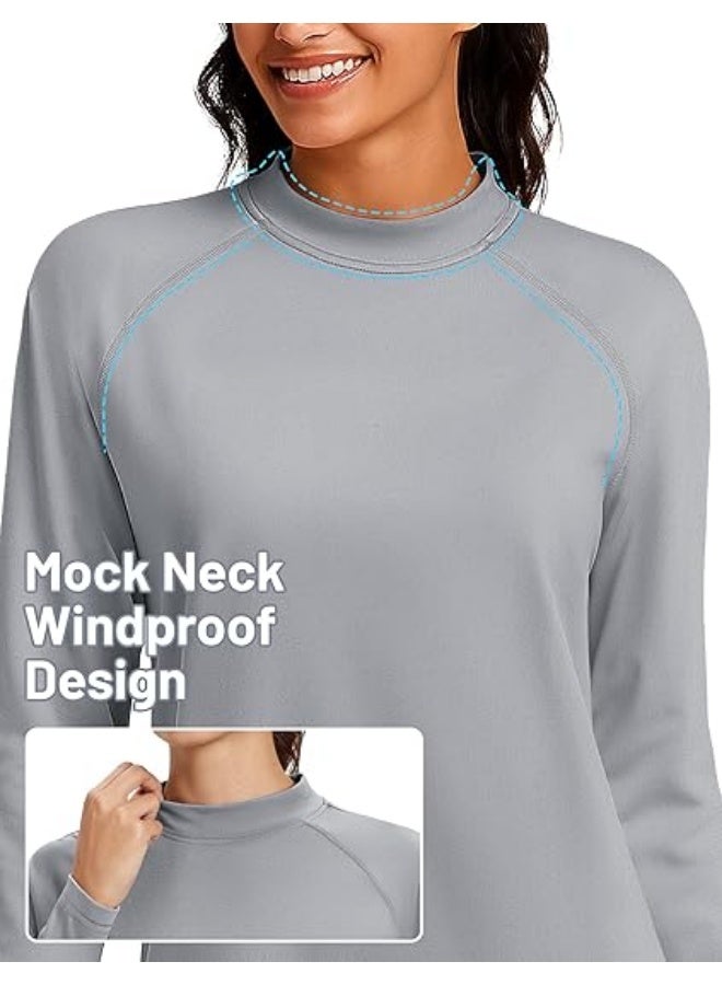 قمصان حرارية للمرأة تقليد رقبة السلاحف طويلة الأكمام Undershirt الصوف دافئ الرياضية قمم طبقة قاعدة الشتاء - Image 3