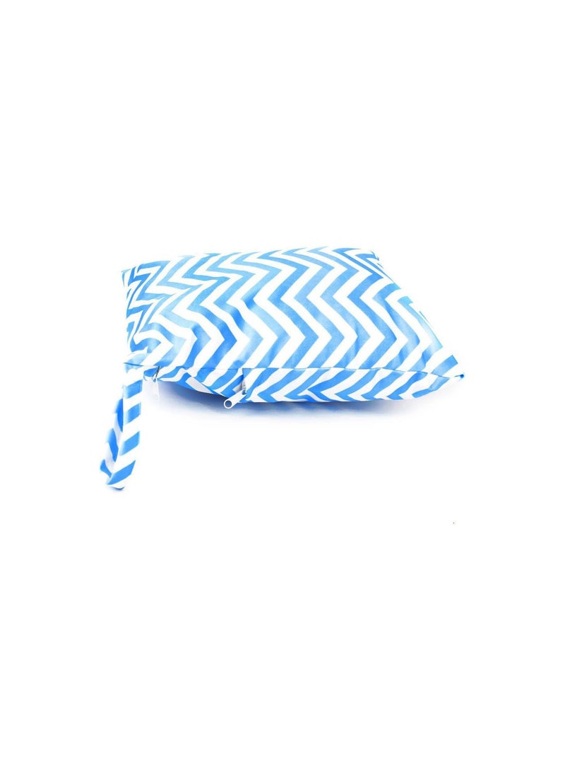 GGOOT Blue Stripe Pattern Baby Diaper Bag Waterproof Zipper Bag Washable Reusable Baby Cloth Diaper Bag Infant Nappy Changing Bag - Image 3