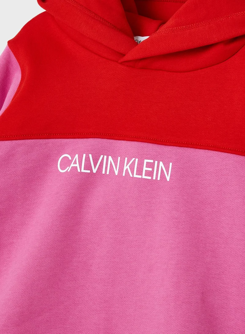 Calvin Klein Jeans Kids Colorblock Hoodie And Shorts Set
