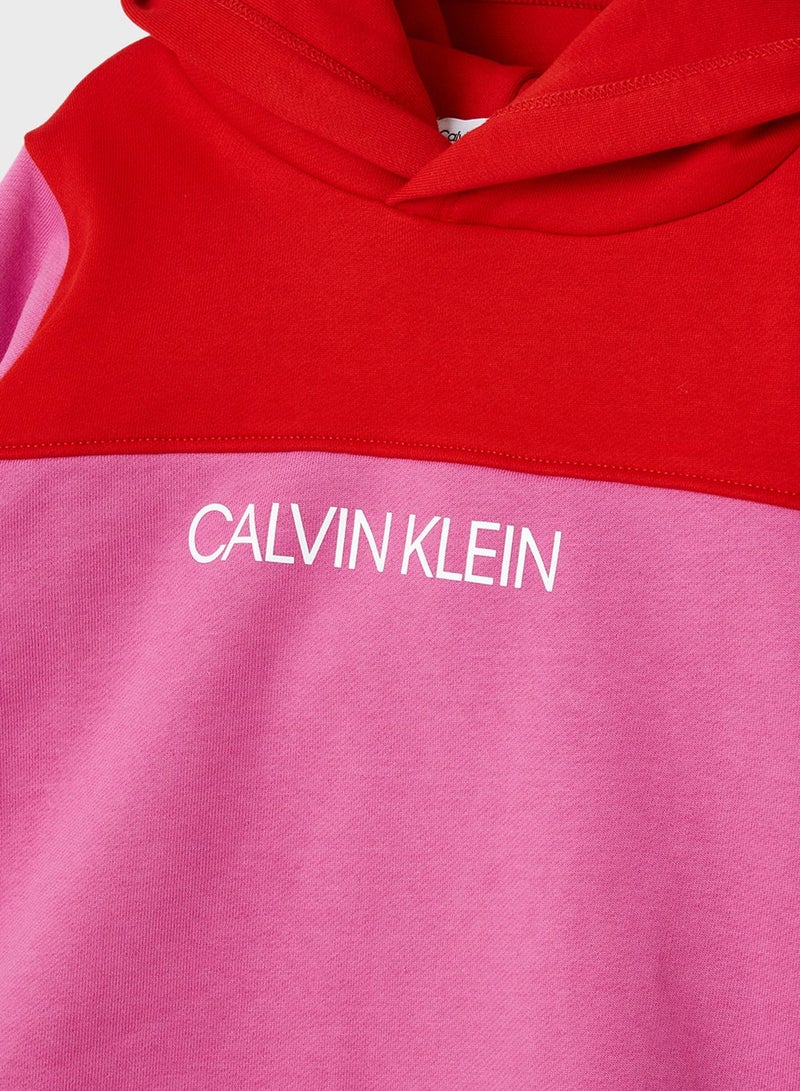 Calvin Klein Jeans Kids Colorblock Hoodie And Shorts Set  - Image 4