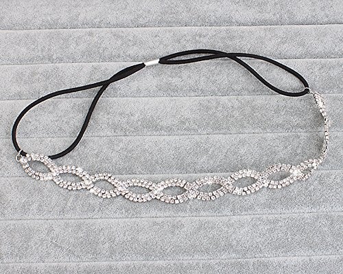 Merroyal Fashion Rhinestones Headband Crown For First Communion,Wedding,Pageant (Sliver) - Image 3