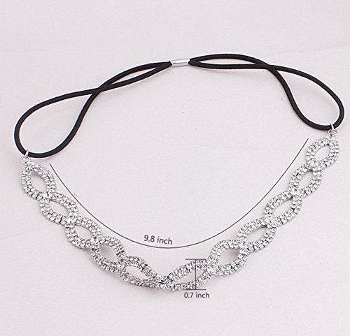 Merroyal Fashion Rhinestones Headband Crown For First Communion,Wedding,Pageant (Sliver) - Image 4