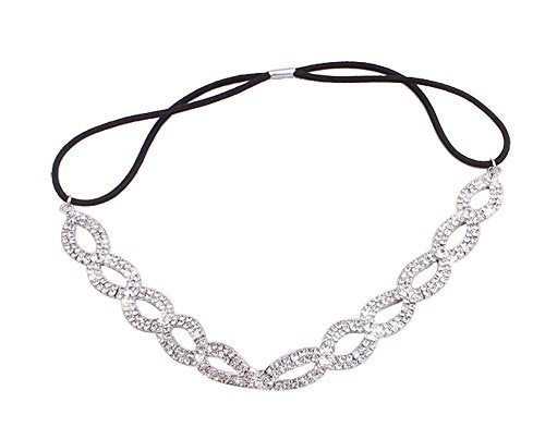 Merroyal Fashion Rhinestones Headband Crown For First Communion,Wedding,Pageant (Sliver) - Image 1