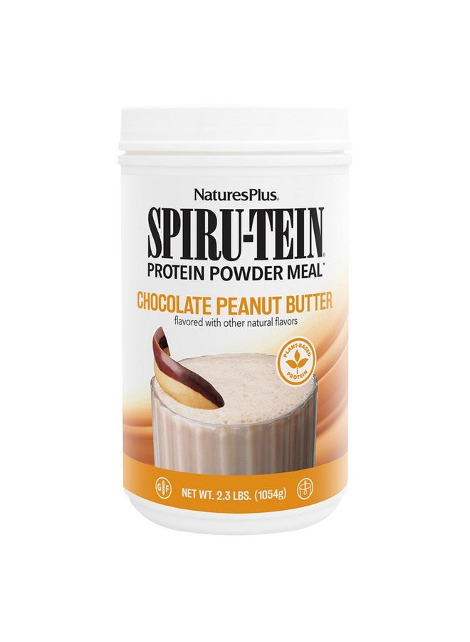 Natures Plus SPIRU-TEIN Shake - Chocolate Peanut Butter - 2.3 lbs, Spirulina Protein Powder - Plant Based Meal Replacement, Vitamins & Minerals for Energy - Vegetarian, Gluten-Free - 34 Servings - Image 1