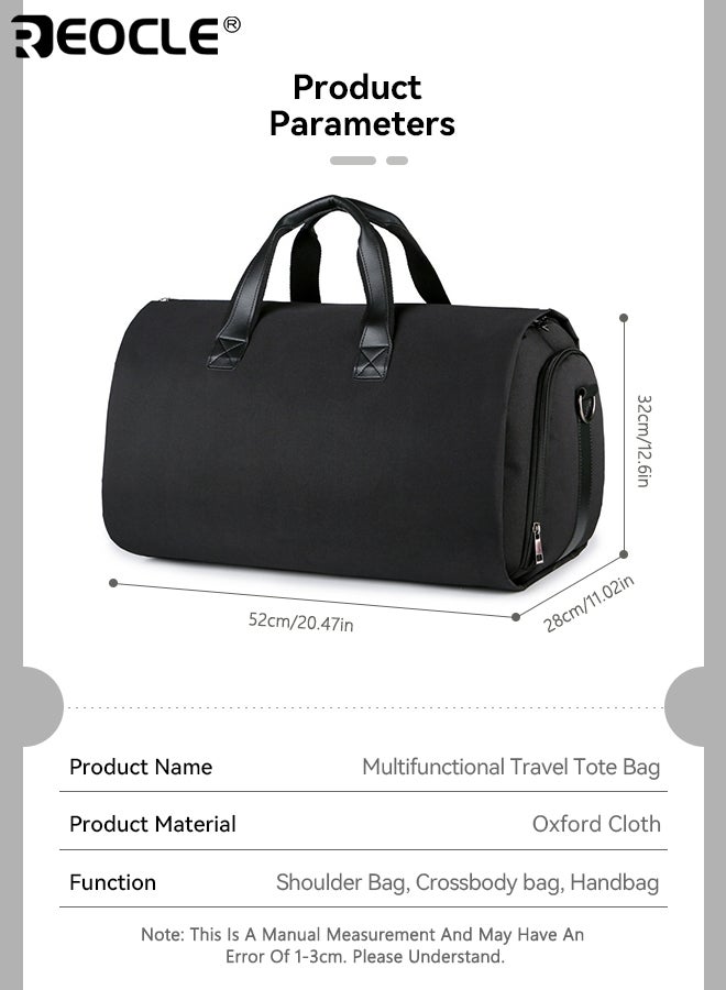 REOCLE Gym Bag Sports Duffle Bag with Shoes Compartment & Wet Pocket 52×32×28cm Durable Travel Duffel Bag Holdall Tote Carry on Luggage Overnight Bag for Men and Women - Image 3