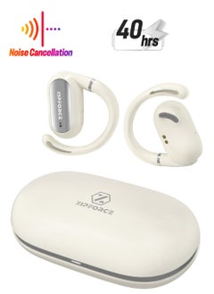 ZIPFORCE True Wireless Earbuds, Open Ear Bluetooth 5.4 Headphones 4-Mics ENC Clear Call, OWS Bluetooth Earbuds Touch Control, IPX6 Waterproof TWS, Light-Weight Earphones