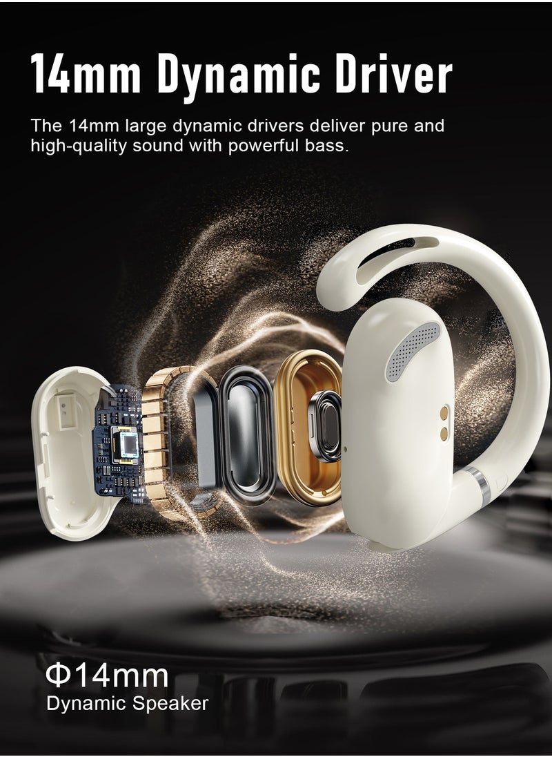 ZIPFORCE - ZIPFORCE True Wireless Earbuds, Open Ear Bluetooth 5.4 Headphones 4-Mics ENC Clear Call, OWS Bluetooth Earbuds Touch Control, IPX6 Waterproof TWS, Light-Weight Earphones - Image 1