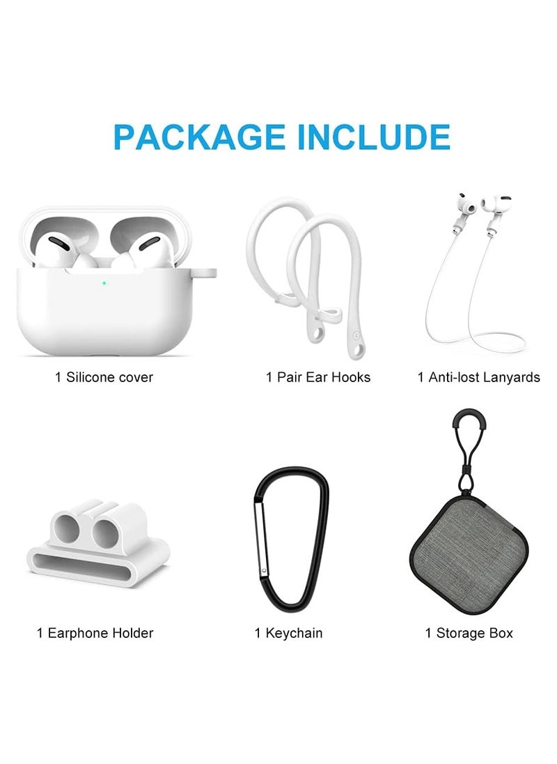 Silicone Protective Case for AirPods Pro 2, 8 in 1 Accessory Kit Airpod Keychain, Cleaning Brush, Strap, Accessory Box  - Image 5