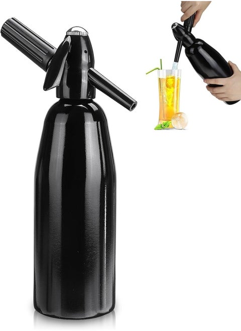 Sparkling Water Maker 1L Soda Siphon Seltzer Water Maker Carbonated Water Machines Aluminum Soda Maker for Home Club Making Fresh Soda Water DIY Drink Use 8g CO2 Cartridges(Not Included)