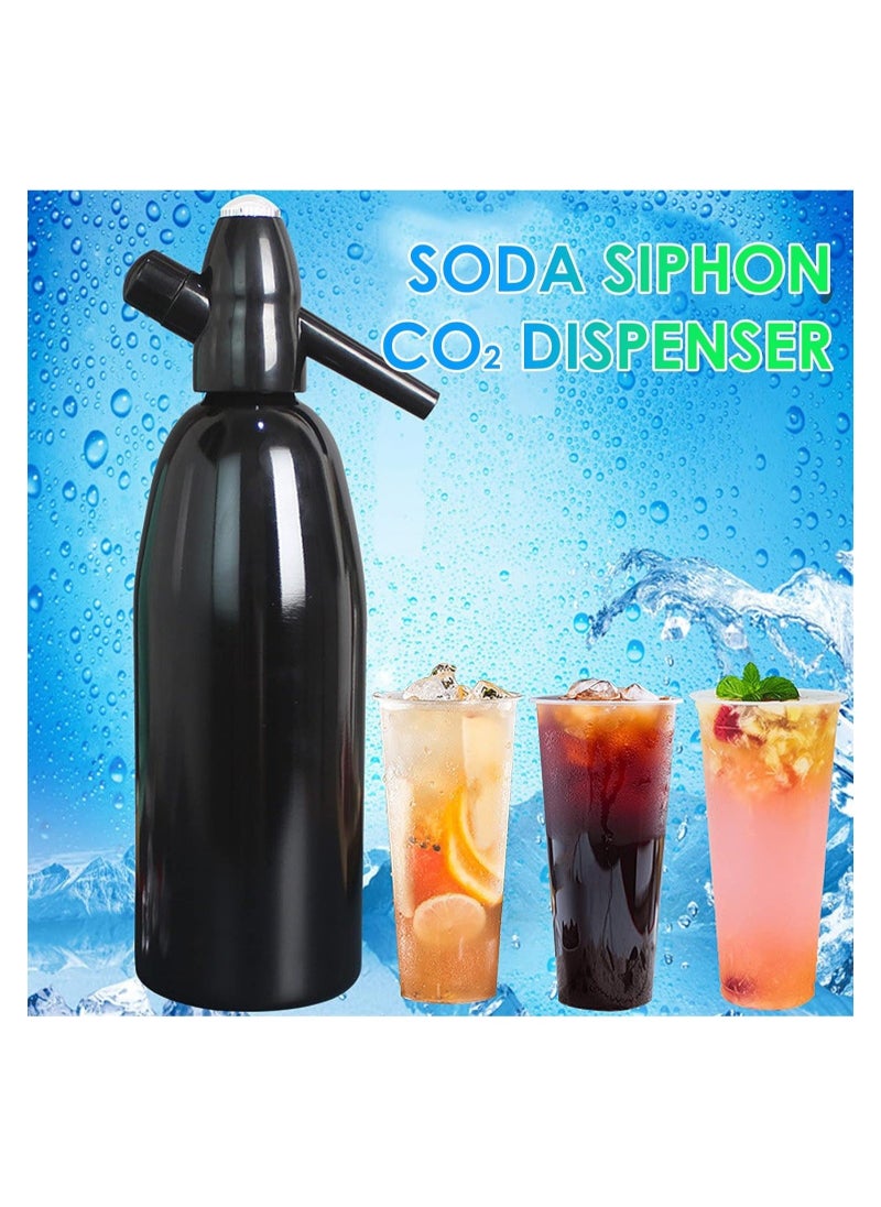 Captaintech - Sparkling Water Maker 1L Soda Siphon Seltzer Water Maker Carbonated Water Machines Aluminum Soda Maker for Home Club Making Fresh Soda Water DIY Drink Use 8g CO2 Cartridges(Not Included) - Image 1
