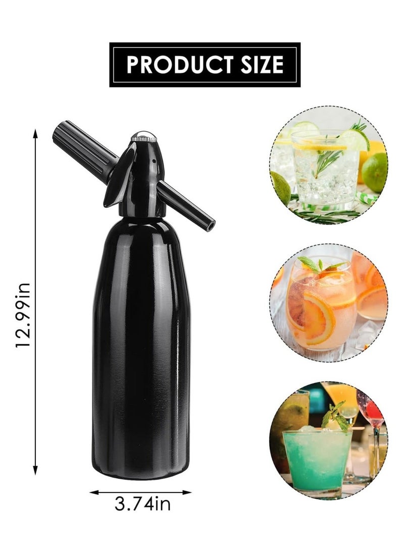 Captaintech - Sparkling Water Maker 1L Soda Siphon Seltzer Water Maker Carbonated Water Machines Aluminum Soda Maker for Home Club Making Fresh Soda Water DIY Drink Use 8g CO2 Cartridges(Not Included) - Image 1
