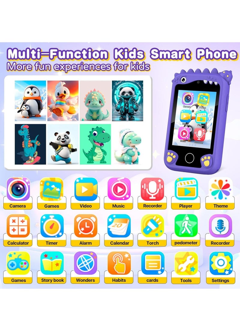 EVEREEN Children's Smartphone Toy For Boys And Girls 3 To 8 Years Old With A Camera With An 8G TF Card (Purple) - Image 2