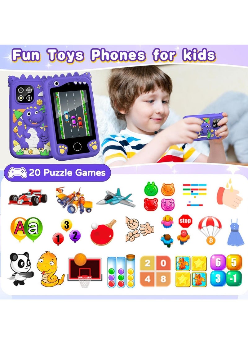 EVEREEN Children's Smartphone Toy For Boys And Girls 3 To 8 Years Old With A Camera With An 8G TF Card (Purple) - Image 5