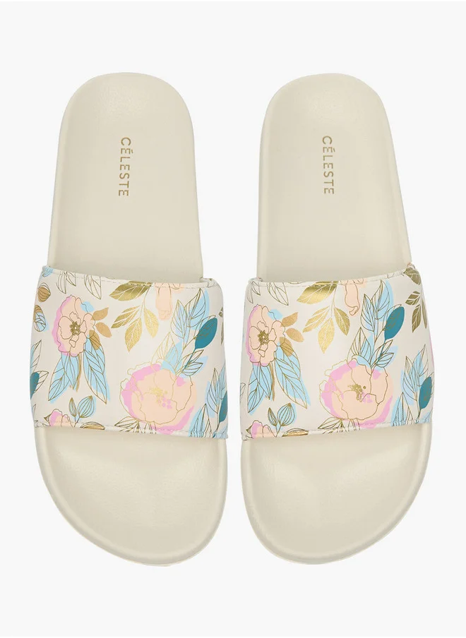 Celeste Women's Floral Print Slip-On Slides