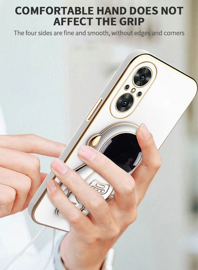 NIBEMINENT Phone Case for Huawei Nova 9 SE 6.78 Inch 6D Electroplating Astronaut Hidden Stand Protective Cover Folding Bracket with Camera Protector - Image 2