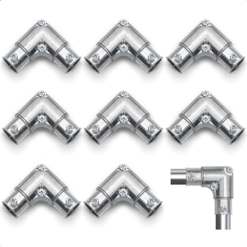 Loyzen 3/4 Inch EMT to EMT 90 Degree Inside Corner Pulling Elbows, EMT Conduit Fittings Set Screw; Electrical Metallic Tube Kit Die Cast Zinc Elbow Capped Corner Coupling (8 Pack) - Image 1