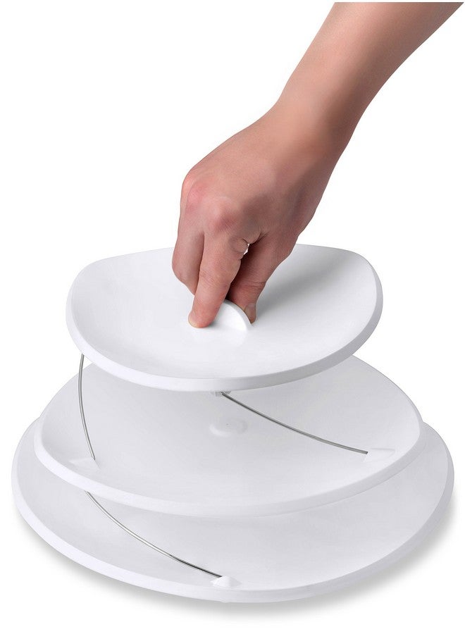 Masirs Collapsible 3-Tier Party Tray: Decorative Design Folds for Minimal Storage. an Elegant Serving Tray for Sandwiches, Cake, Sliced Cheese, and Deli Meat. - Image 3