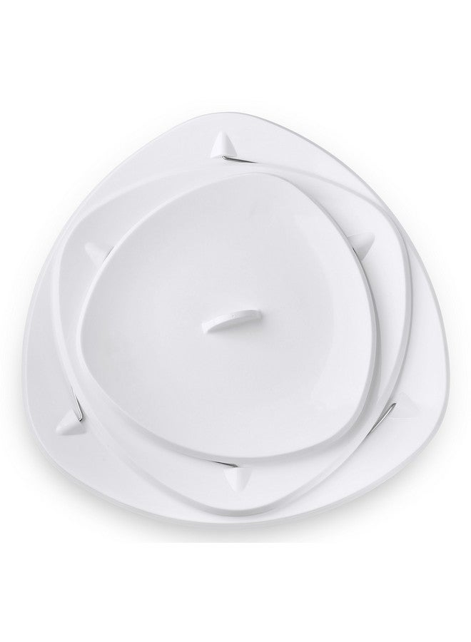 Masirs Collapsible 3-Tier Party Tray: Decorative Design Folds for Minimal Storage. an Elegant Serving Tray for Sandwiches, Cake, Sliced Cheese, and Deli Meat. - Image 4