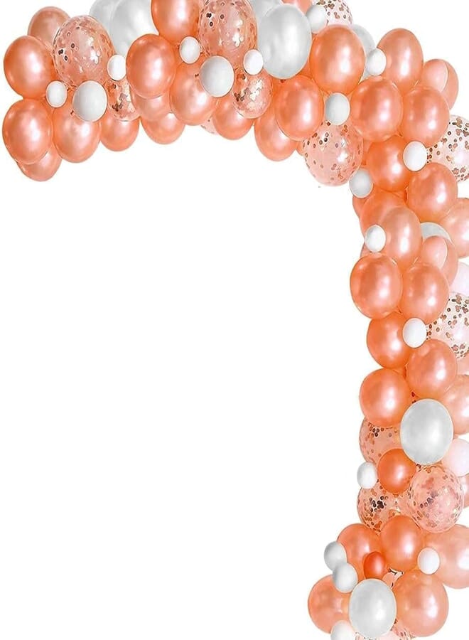 Secret Rose Gold Balloons Arch Kit, Balloon Set , Rose Gold and White Latex Ballloons, Confetti Balloons and Foil Balloons