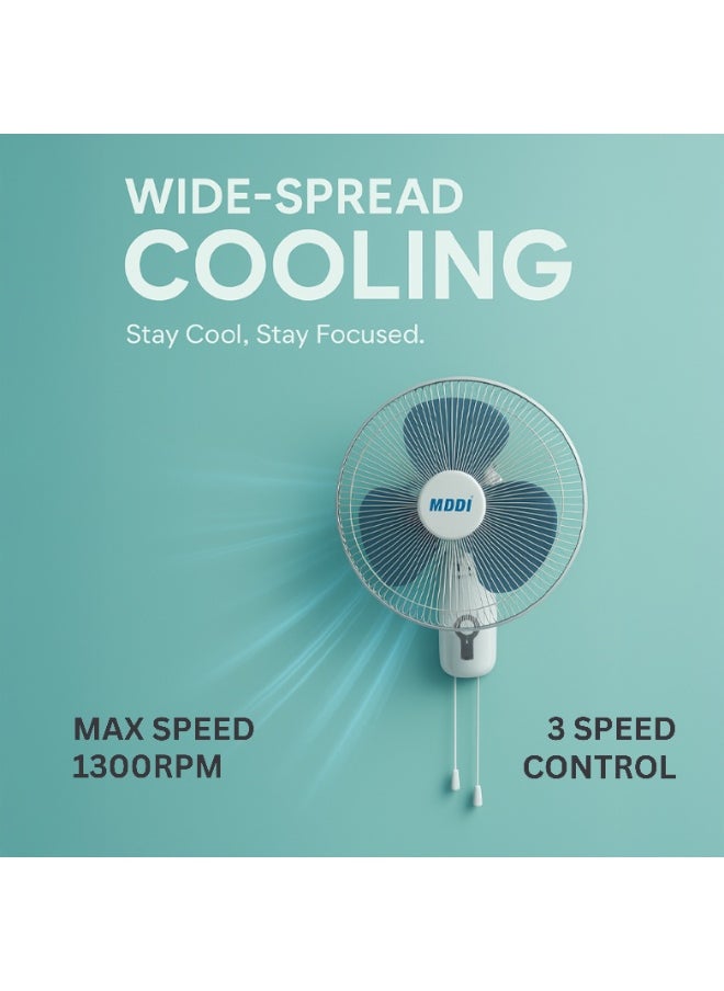 MODI - 3 Speed Wall Fan 45w White 2 Set - Image 1
