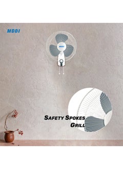 MODI 3 Speed Wall Fan 45w White 2 Set  - Image 5