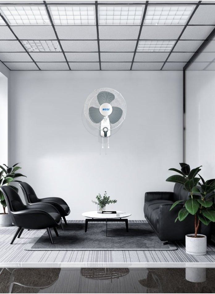 MODI 3-Speed Wall Fan 45W White 2-Pack, Quiet and Energy-Efficient Cooling Fan with Strong Airflow, Easy Wall Mount for Home and Office - Image 4
