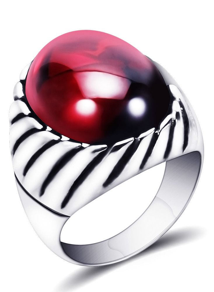 Loquat Stainless Steel Solid Polished Signet Ring