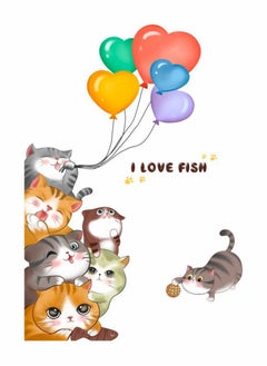 Cartoon Lovely Cat Door Stickers Perfect For Kids' Bedrooms And Nurseries