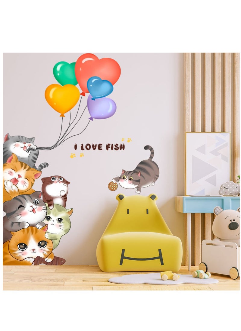 Bluejw - Cartoon Lovely Cat Door Stickers Perfect For Kids' Bedrooms And Nurseries - Image 1