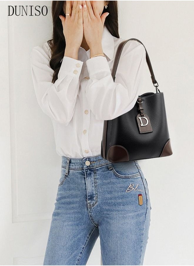 DUNISO - Bucket Bag and Purses For Women Shoulder Handbags with Detachable Straps Womens Large Capacity Elegant Crossbody Bags for Mother Girl Friend Wife - Image 1