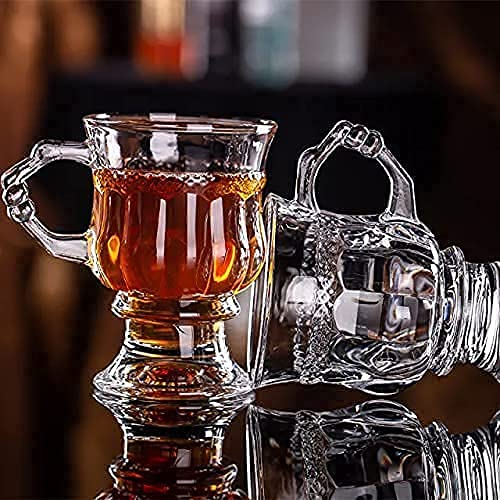 ZROY ENTERPRISE Glass Tea Cup Coffee Mugs with Handle Set of 2, 150ml Clear Drinking Cups for Cold Coffee, Lemon Tea, Milk,Cappuccino, Hot & Cold Beverage (RAJWAD Cup, 2) - Image 5