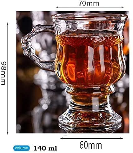 ZROY ENTERPRISE Glass Tea Cup Coffee Mugs with Handle Set of 2, 150ml Clear Drinking Cups for Cold Coffee, Lemon Tea, Milk,Cappuccino, Hot & Cold Beverage (RAJWAD Cup, 2) - Image 3