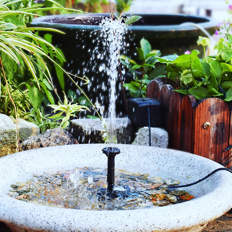 Solar Fountain Kit: Black High Efficiency Monocrystalline Silicon Panel - Adjustable Angle With 3M Cord 4 Nozzles Max 450Mm Spray Height Solar Powered Fountain for Outdoor Garden Pond Courtyard Bird B - Image 4