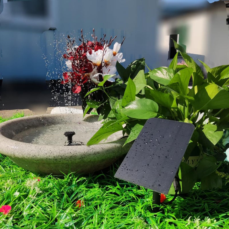 Solar Fountain Kit: Black High Efficiency Monocrystalline Silicon Panel - Adjustable Angle With 3M Cord 4 Nozzles Max 450Mm Spray Height Solar Powered Fountain for Outdoor Garden Pond Courtyard Bird B - Image 3