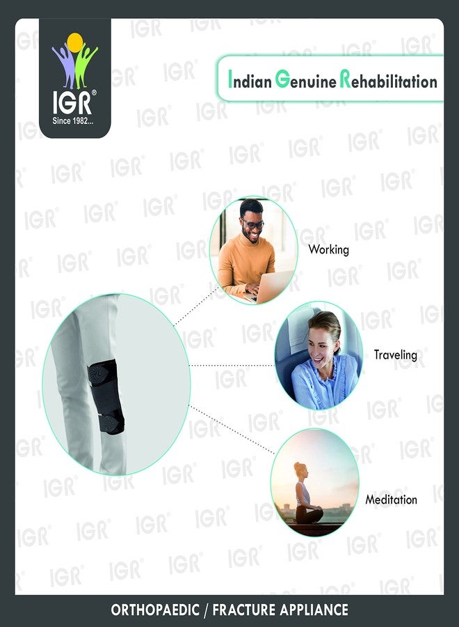 IGR دعامة الركبة IGR - دعامة قصيرة 14 بوصة (دعم قوي) | دعامة للركبة لعلاج التهاب مفصل الركبة | تسكين الألم | مثبت للركبة | إصابات المفاصل | مثبت للركبة | متوسط - Image 3