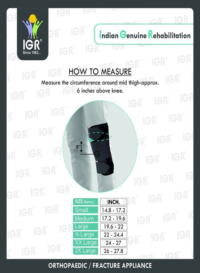 IGR دعامة الركبة IGR - دعامة قصيرة 14 بوصة (دعم قوي) | دعامة للركبة لعلاج التهاب مفصل الركبة | تسكين الألم | مثبت للركبة | إصابات المفاصل | مثبت للركبة | متوسط - Image 4